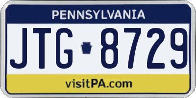 PA license plate JTG8729