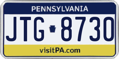 PA license plate JTG8730
