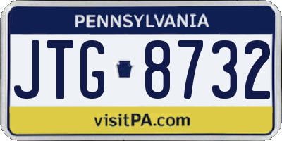 PA license plate JTG8732