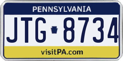 PA license plate JTG8734