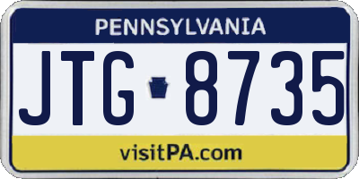 PA license plate JTG8735