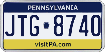 PA license plate JTG8740