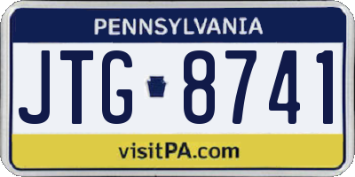 PA license plate JTG8741