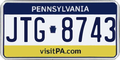 PA license plate JTG8743