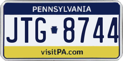 PA license plate JTG8744