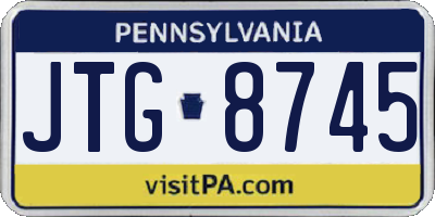 PA license plate JTG8745