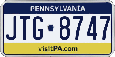 PA license plate JTG8747