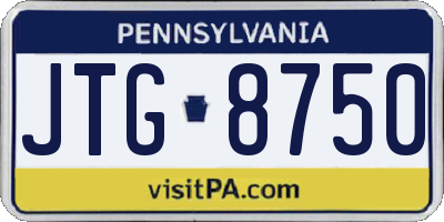 PA license plate JTG8750