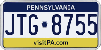 PA license plate JTG8755
