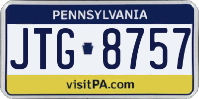 PA license plate JTG8757