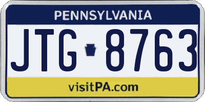 PA license plate JTG8763