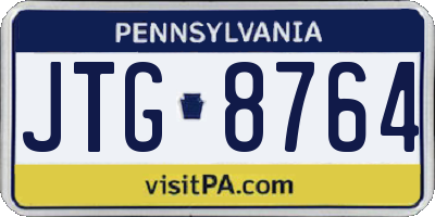 PA license plate JTG8764
