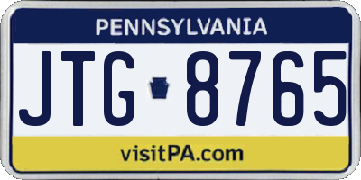 PA license plate JTG8765