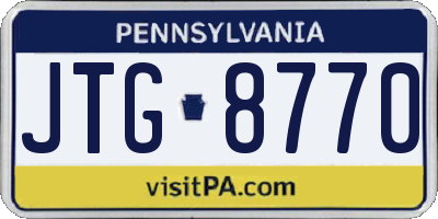 PA license plate JTG8770