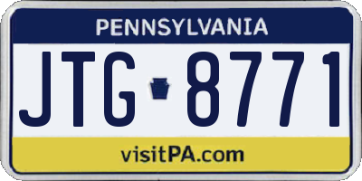 PA license plate JTG8771