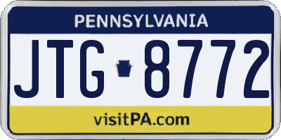 PA license plate JTG8772