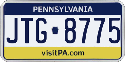 PA license plate JTG8775