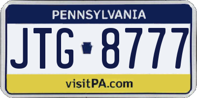 PA license plate JTG8777