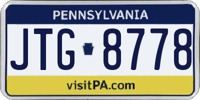 PA license plate JTG8778