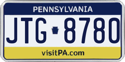 PA license plate JTG8780