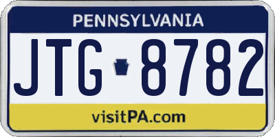 PA license plate JTG8782