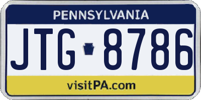 PA license plate JTG8786