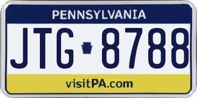 PA license plate JTG8788