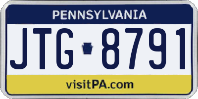 PA license plate JTG8791