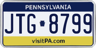 PA license plate JTG8799