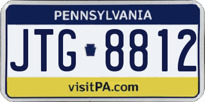 PA license plate JTG8812