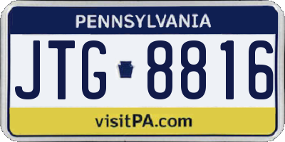 PA license plate JTG8816