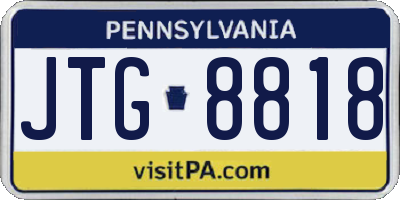 PA license plate JTG8818