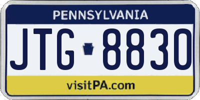 PA license plate JTG8830