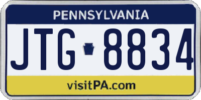 PA license plate JTG8834