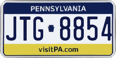 PA license plate JTG8854