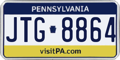 PA license plate JTG8864