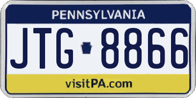 PA license plate JTG8866