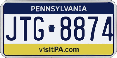 PA license plate JTG8874