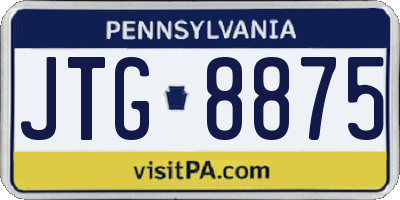 PA license plate JTG8875