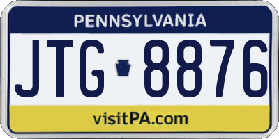 PA license plate JTG8876
