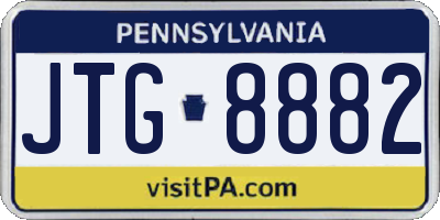PA license plate JTG8882