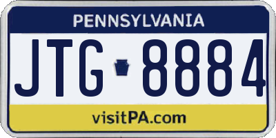 PA license plate JTG8884