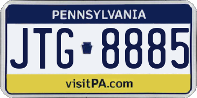 PA license plate JTG8885