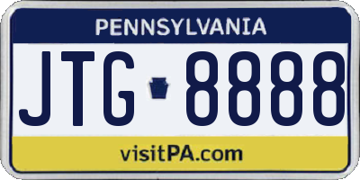 PA license plate JTG8888