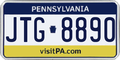 PA license plate JTG8890