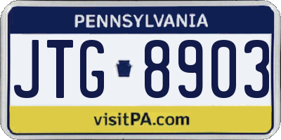 PA license plate JTG8903