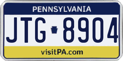 PA license plate JTG8904