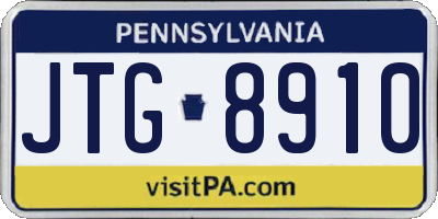 PA license plate JTG8910