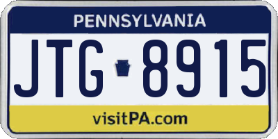 PA license plate JTG8915