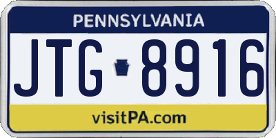 PA license plate JTG8916